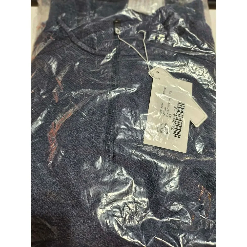 NWT North End Men’s Spirit Textured Quarter Zip Pullover Navy Heather S